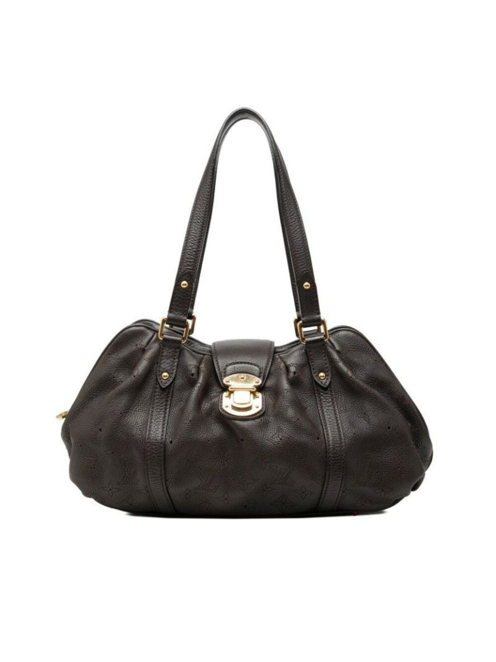 Louis Vuitton Monogram Mahina Lunar PM Handbag Chocolat Brown Leather